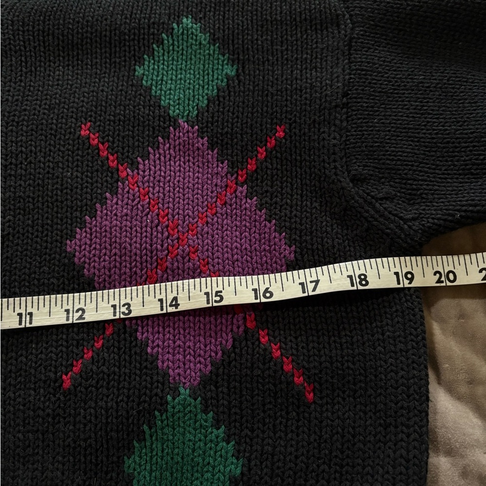 Black, Multi-coloured vintage cardigan - Picture 4 of 5